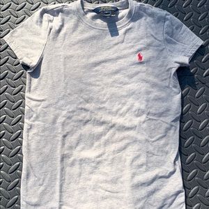 Polo Ralph Lauren Girls T shirt Grey/Pink sz 6x